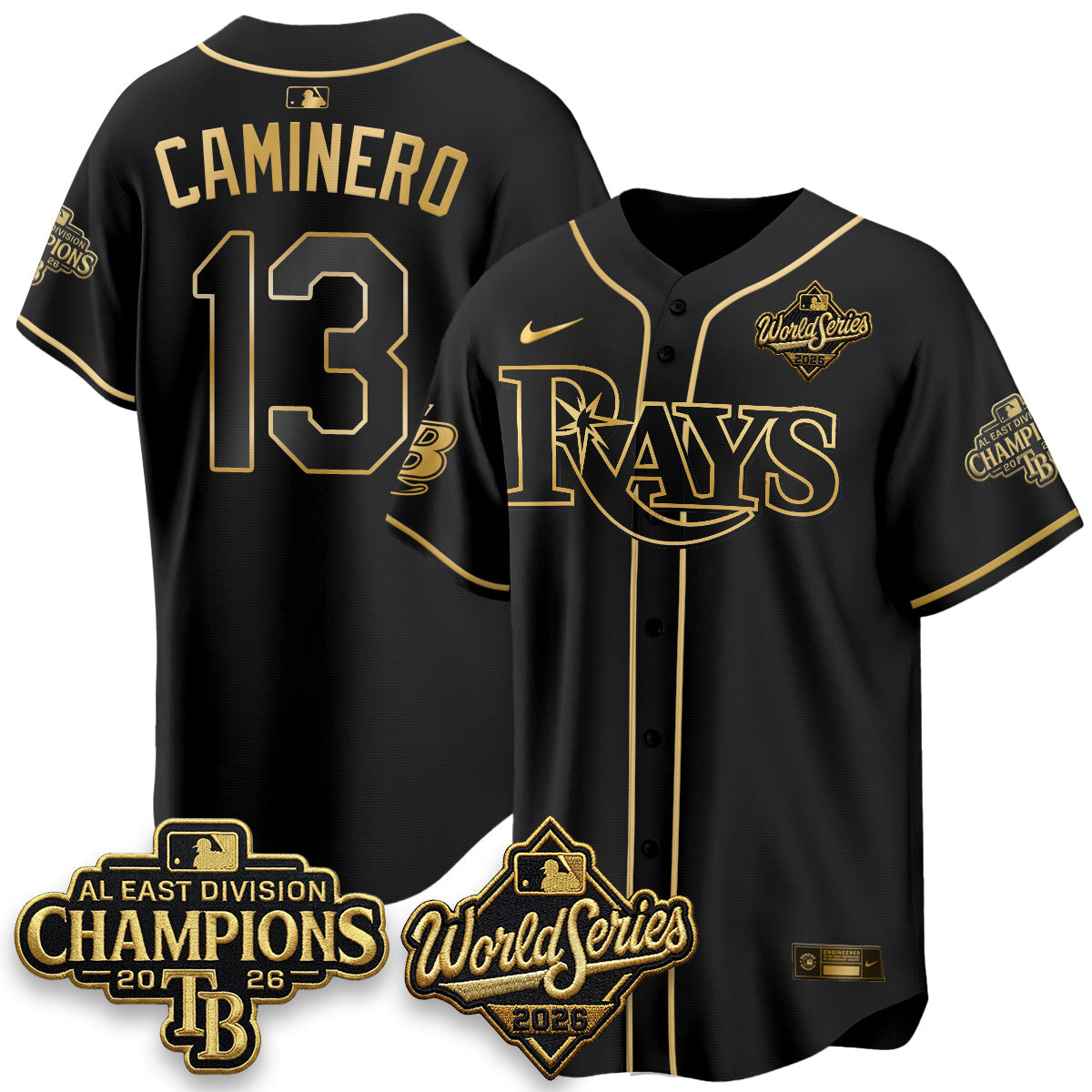 TB 2026 AL Champions Gold Edition Vapor Jersey - Stitched