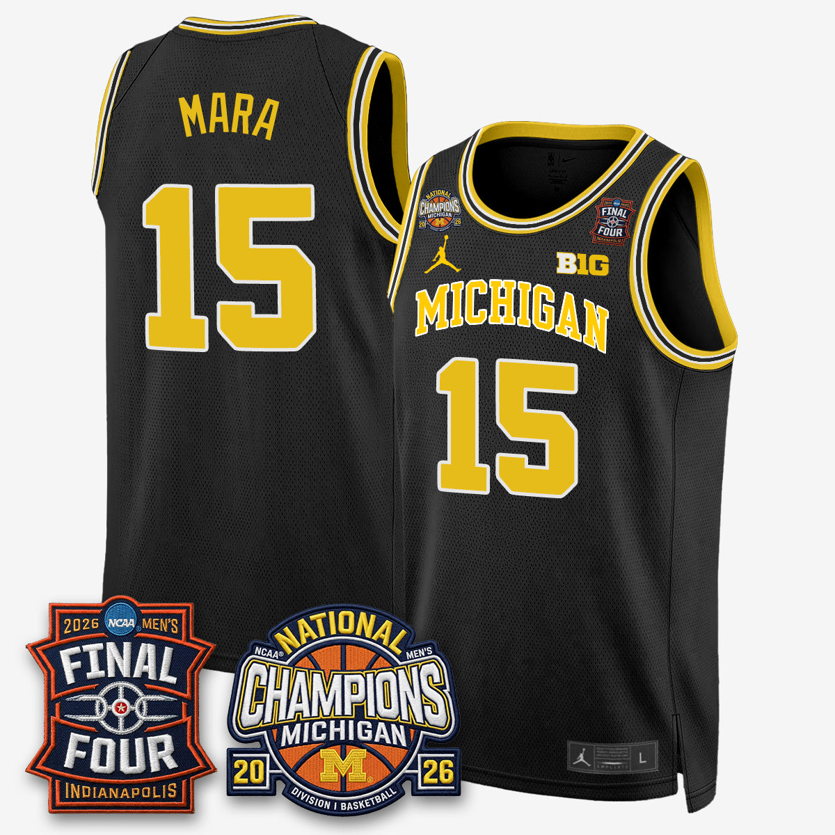 MICH Basketball National Champions Big Text Limited Vapor Jersey - All Stitched
