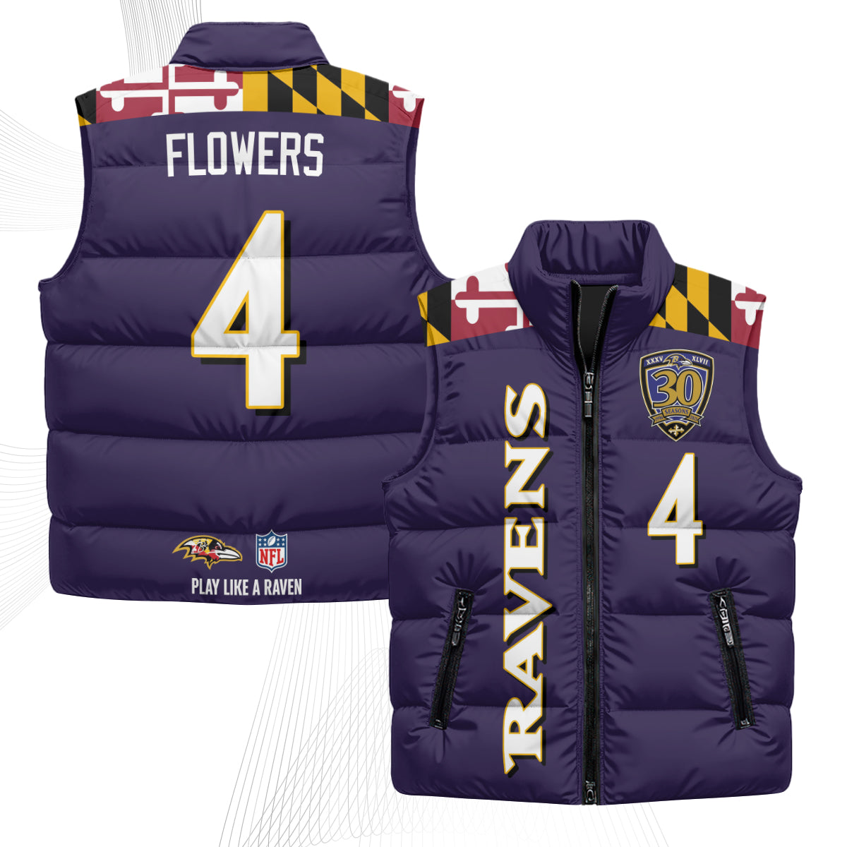 BAL Maryland Puffer Vest - Printed