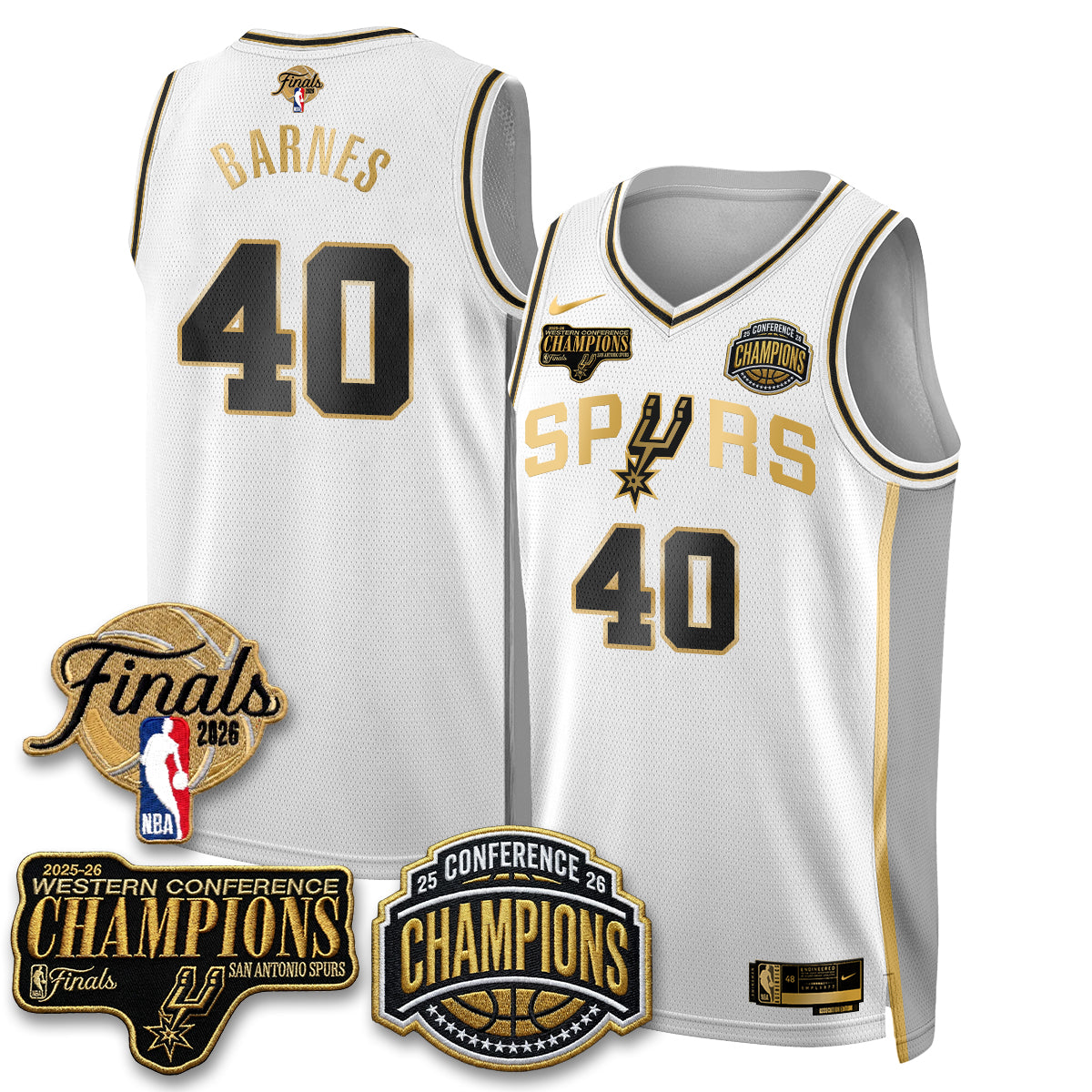SAS 2026 NBA Western Conference Champions Vapor Jersey - Stitched N5