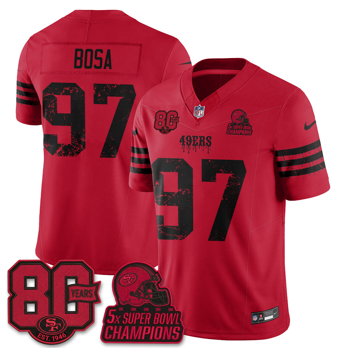 San Francisco 49ers Slasher Edition Vapor Jersey - Stitched