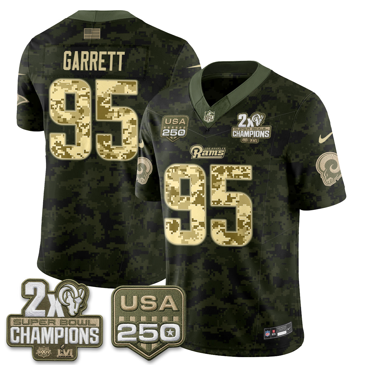Los Angeles Rams 2026 Salute To Service Vapor Jersey - All Stitched