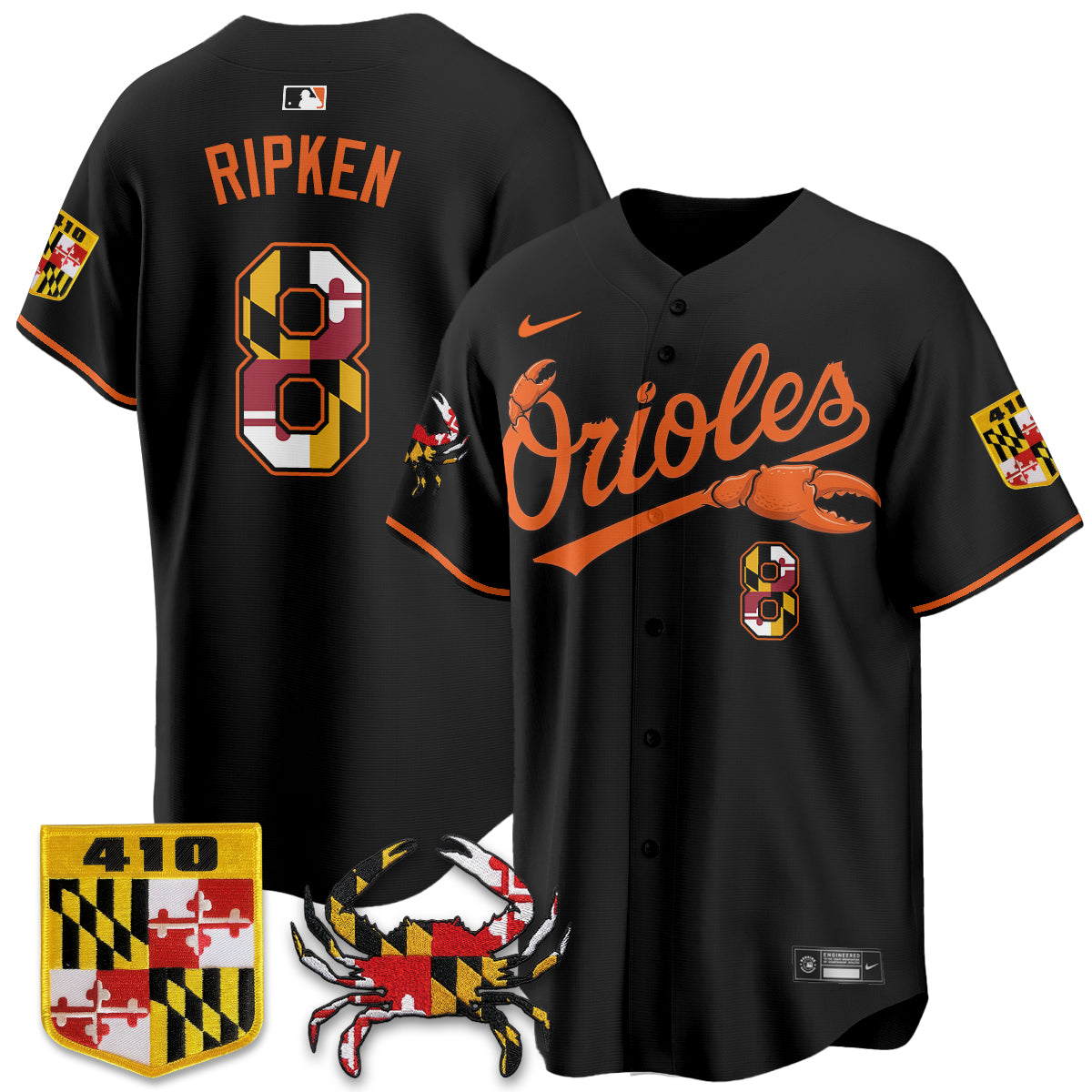 Baltimore Orioles Crab x Maryland Vapor Limited Jersey - Stitched