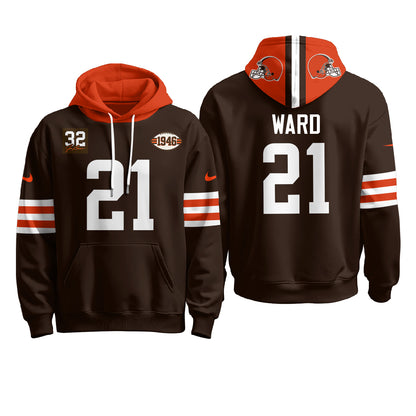 Cleveland Browns 1946 Anniversary Patch Hoodie - Stitched