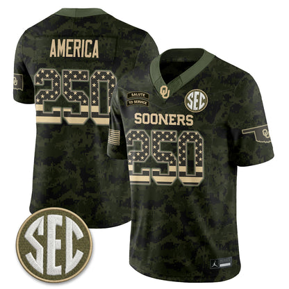 Oklahoma Sooners 2026 Salute to Service Vapor Jersey - Stitched