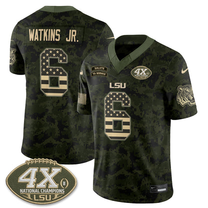 LSU Tigers 2026 Salute to Service Vapor Jersey - Stitched