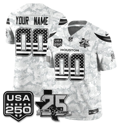 HOU 2026 Salute to Service Edition Vapor Custom Jersey - Stitched
