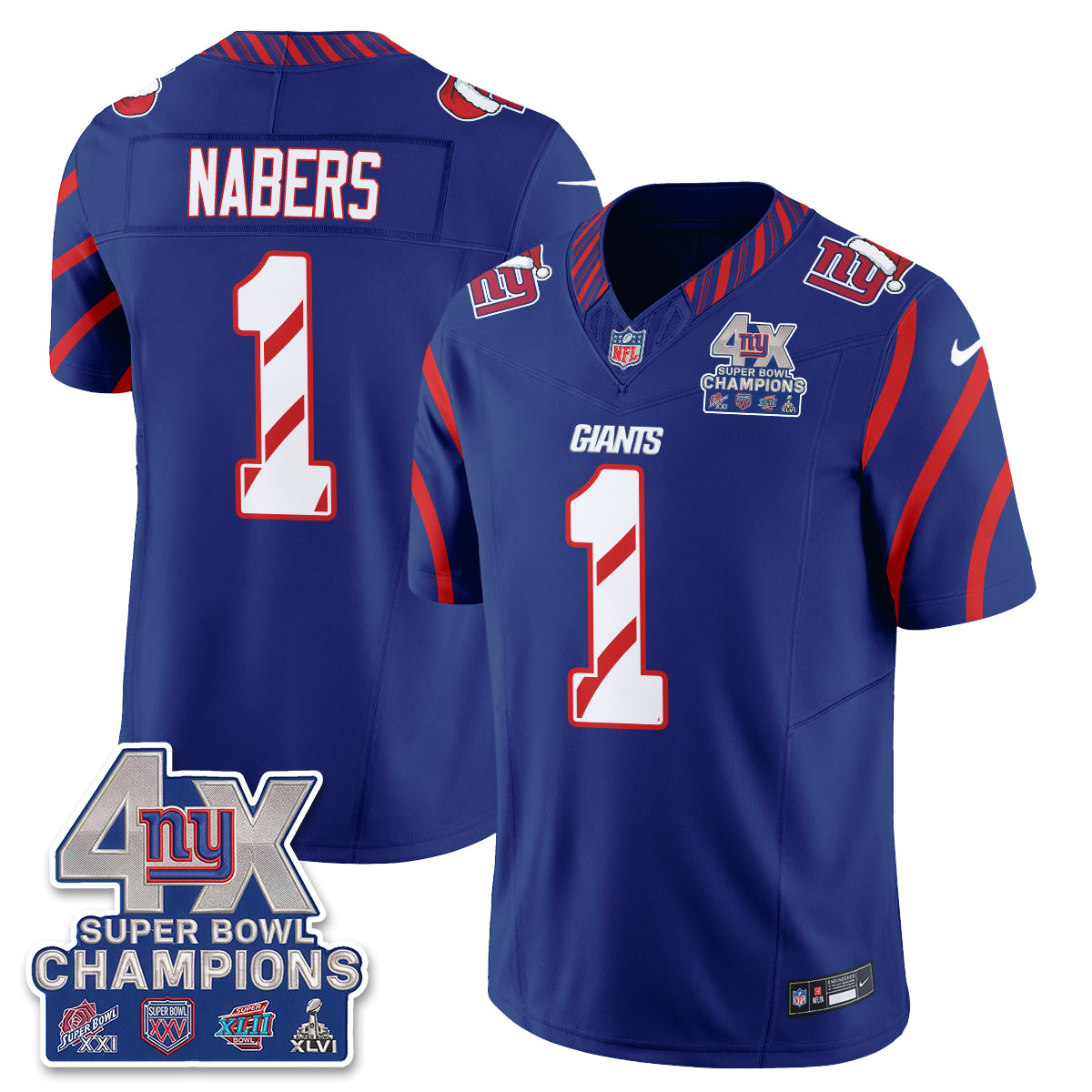 New York Giants  Xmas Edition Vapor Jersey - Stitched