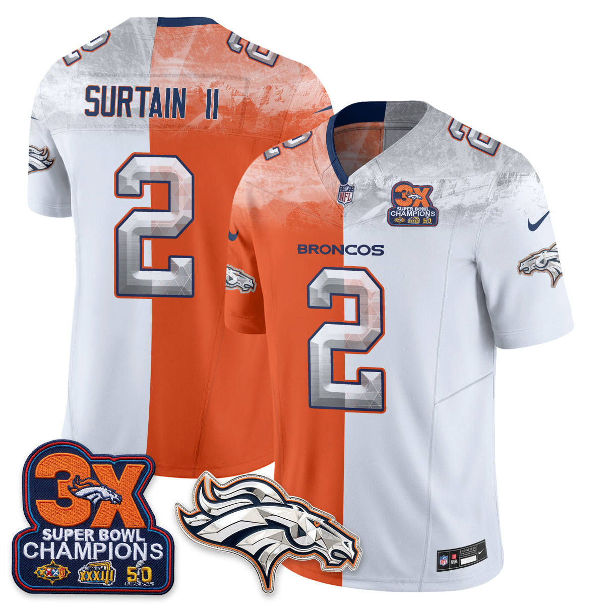 DEN Mile High Split Edition Vapor Jersey - Stitched