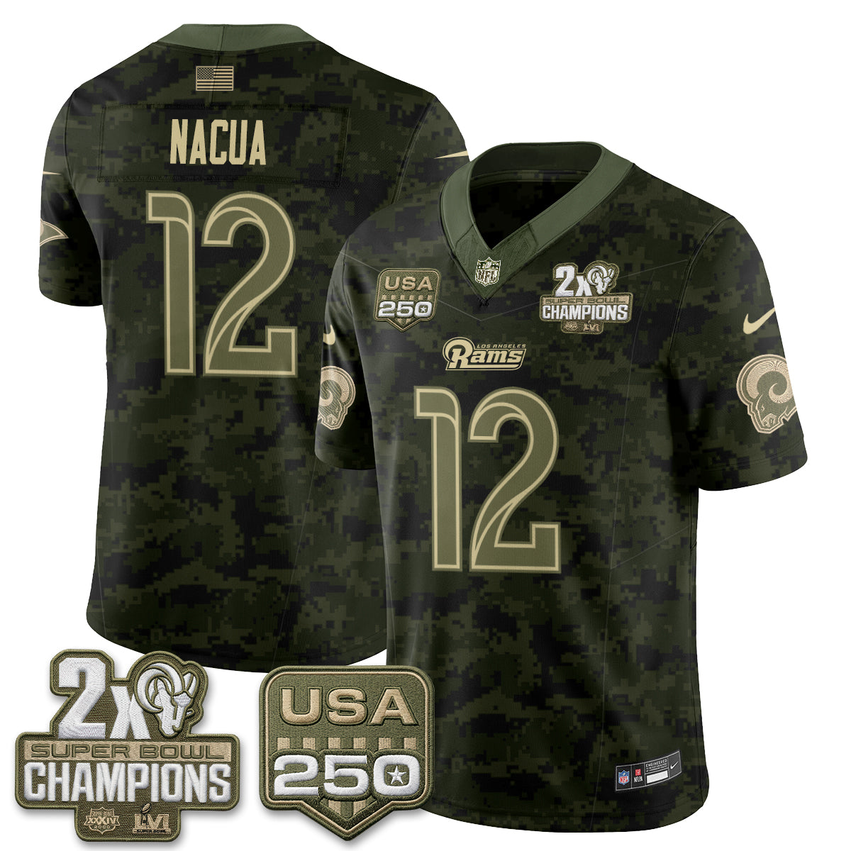 Los Angeles Rams 2026 Salute To Service Vapor Jersey - All Stitched