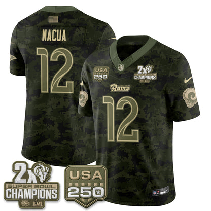 Los Angeles Rams 2026 Salute To Service Vapor Jersey - All Stitched