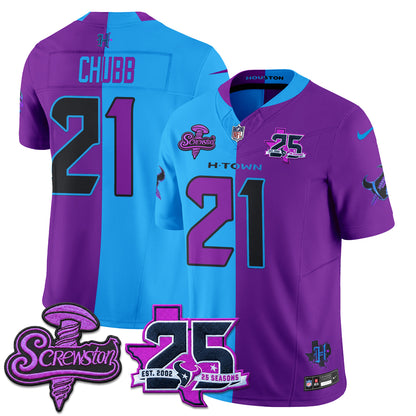 Houston Texans DJ Screw Split Vapor Jersey - Stitched