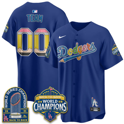 Los Angeles Dodgers x Back to School Style Vapor Jersey - Stitched