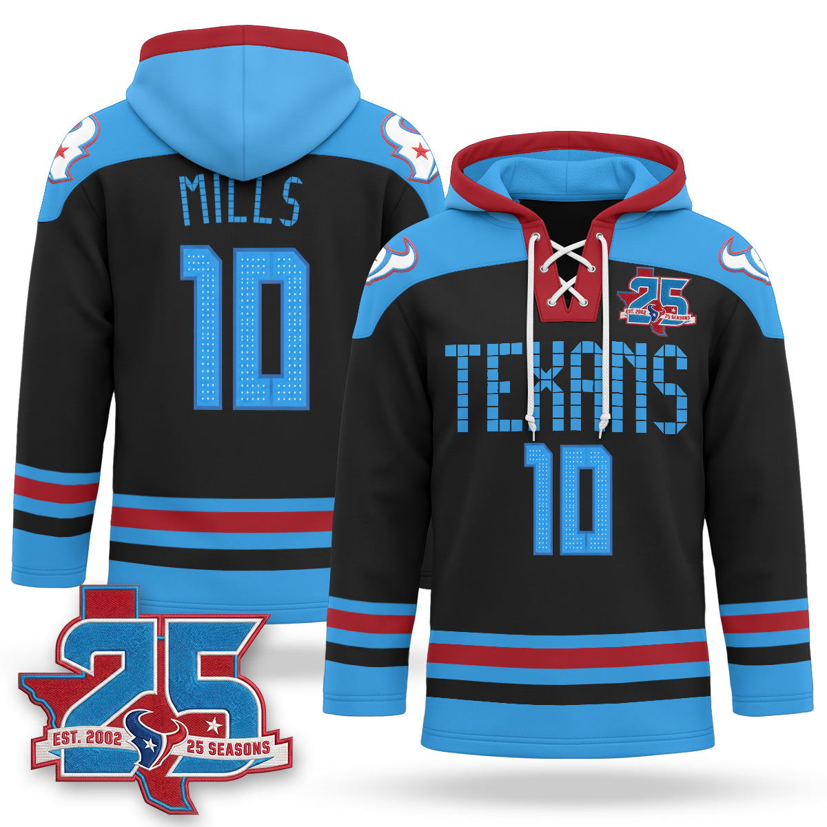 Houston Texans 2026 Rivalries Fleece-Lined Hockey Hoodie - Stitched