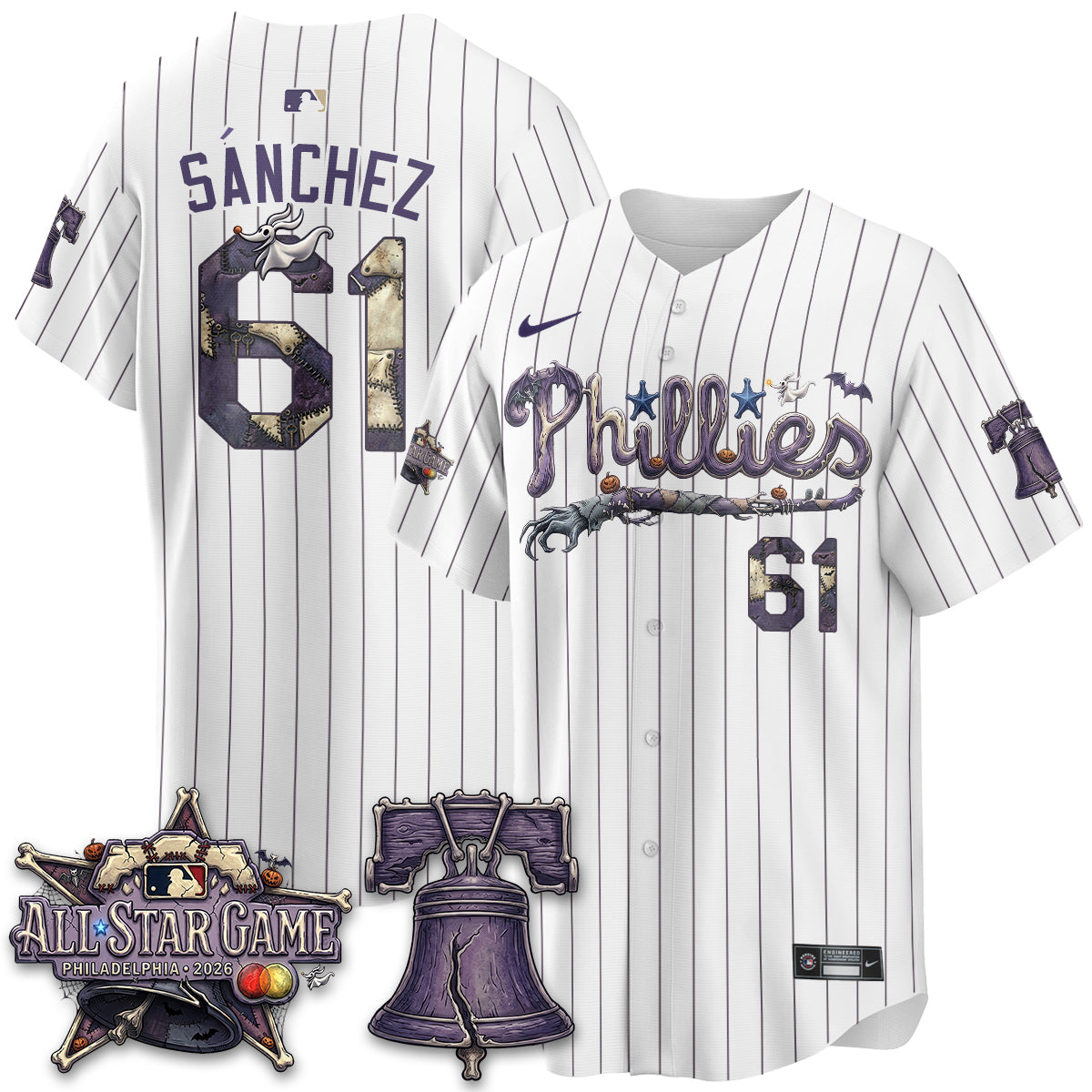 Philadelphia Phillies Nightmare Edition Vapor Jersey - Printed