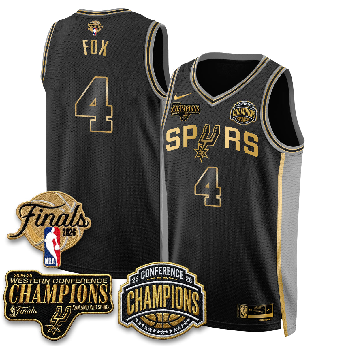 SAS 2026 NBA Western Conference Champions Vapor Jersey - Stitched N5