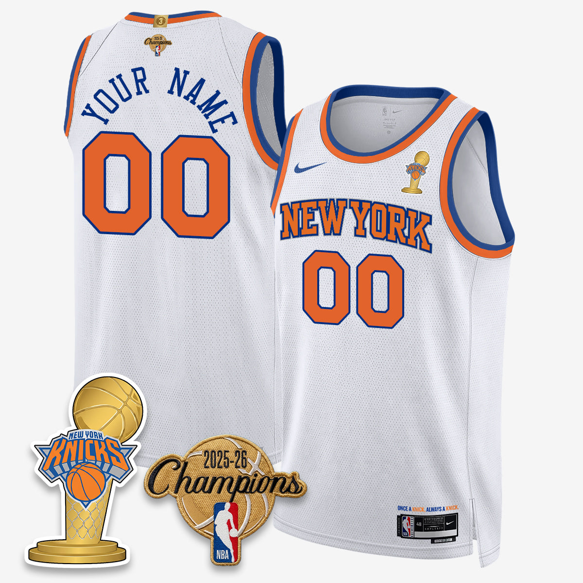 NYK 2026 Basketball Champions Vapor Custom Jersey - Stitched n3