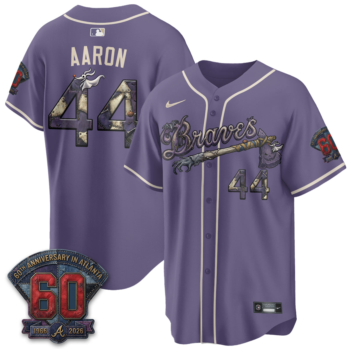 Atlanta Braves Nightmare Edition Vapor Jersey - Stitched