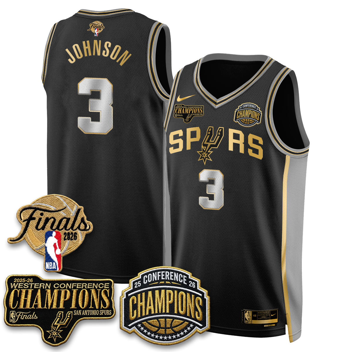 SAS 2026 NBA Western Conference Champions Vapor Jersey - Stitched N5
