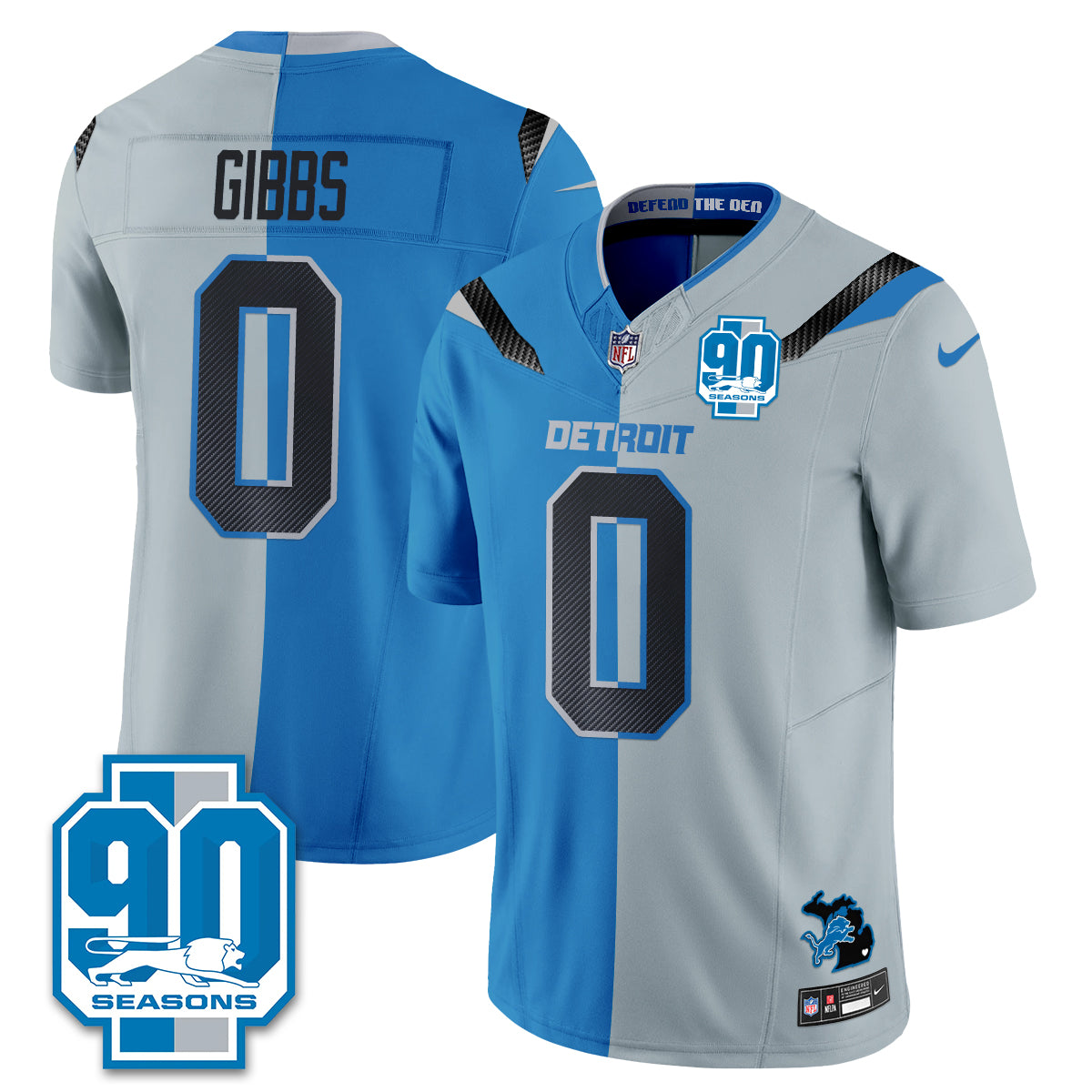 DET Rivalries Split Edition Vapor Jersey - Stitched