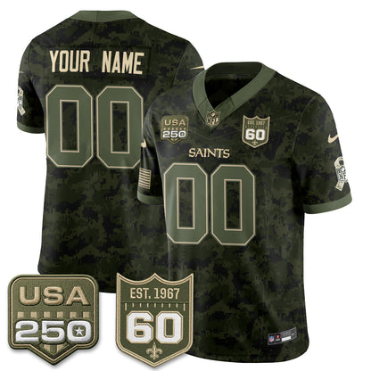 New Orleans Saints 2026 Salute to Service Vapor Custom Jersey - Stitched