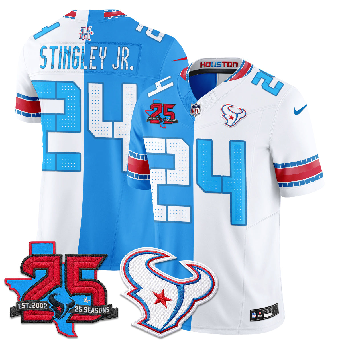 Houston Texans 2026 Rivalries Split Vapor Jersey - Stitched