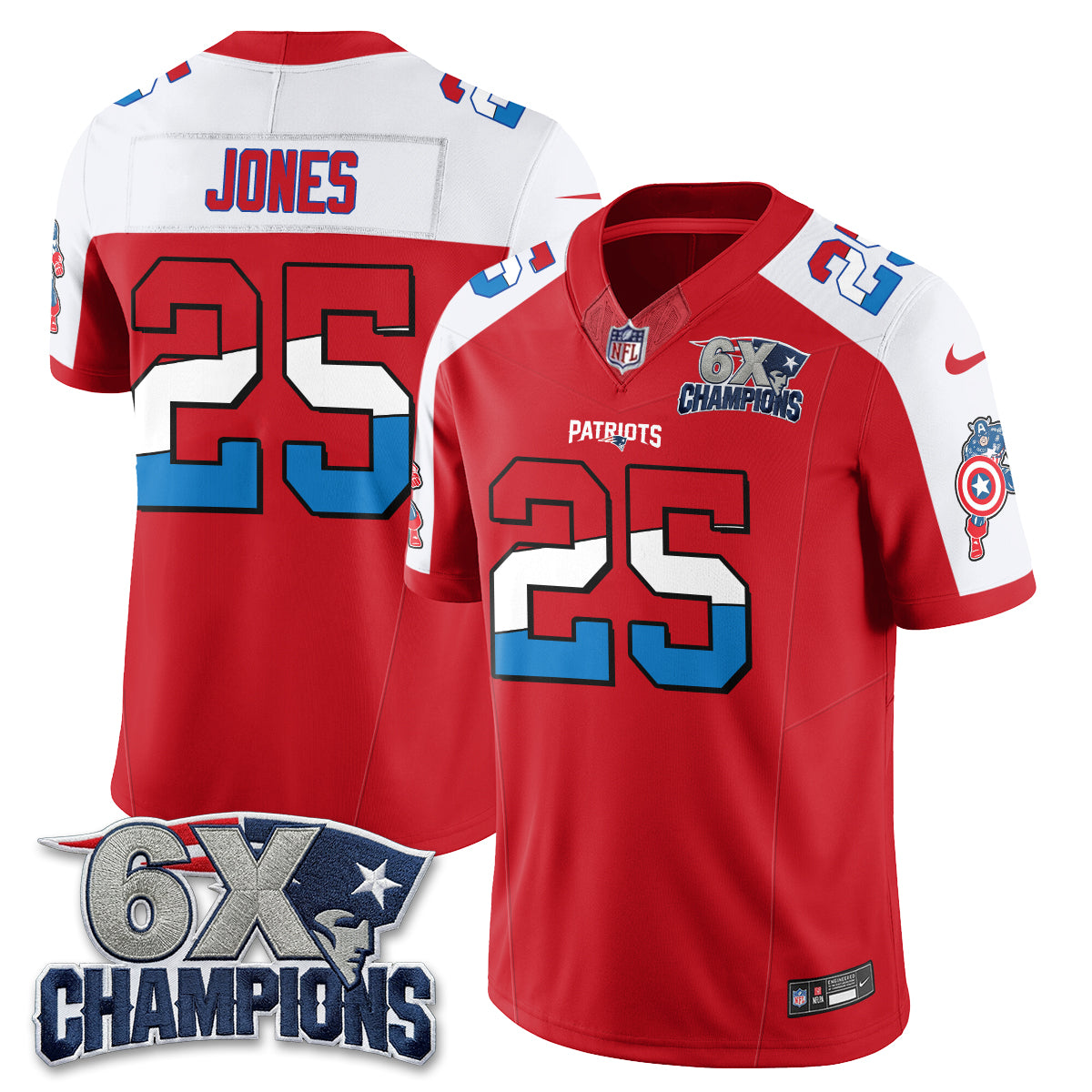 New England Patriots x Vibranium Shield Edition Vapor Jersey V2 - Stitched