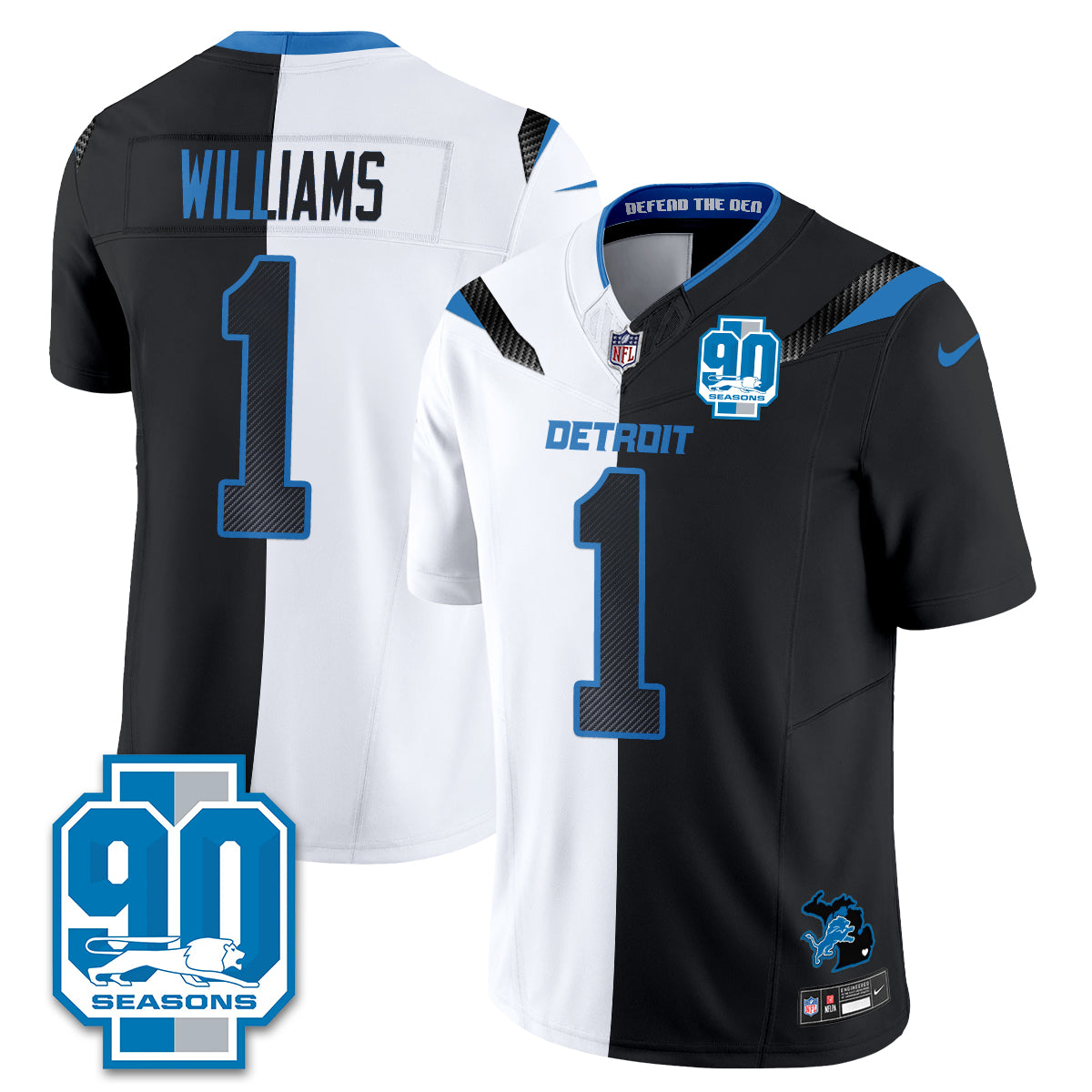 DET Rivalries Split Edition Vapor Jersey - Stitched