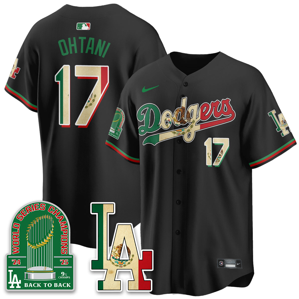 Los Angeles Dodgers Mexico Style Vapor Jersey- Stitched