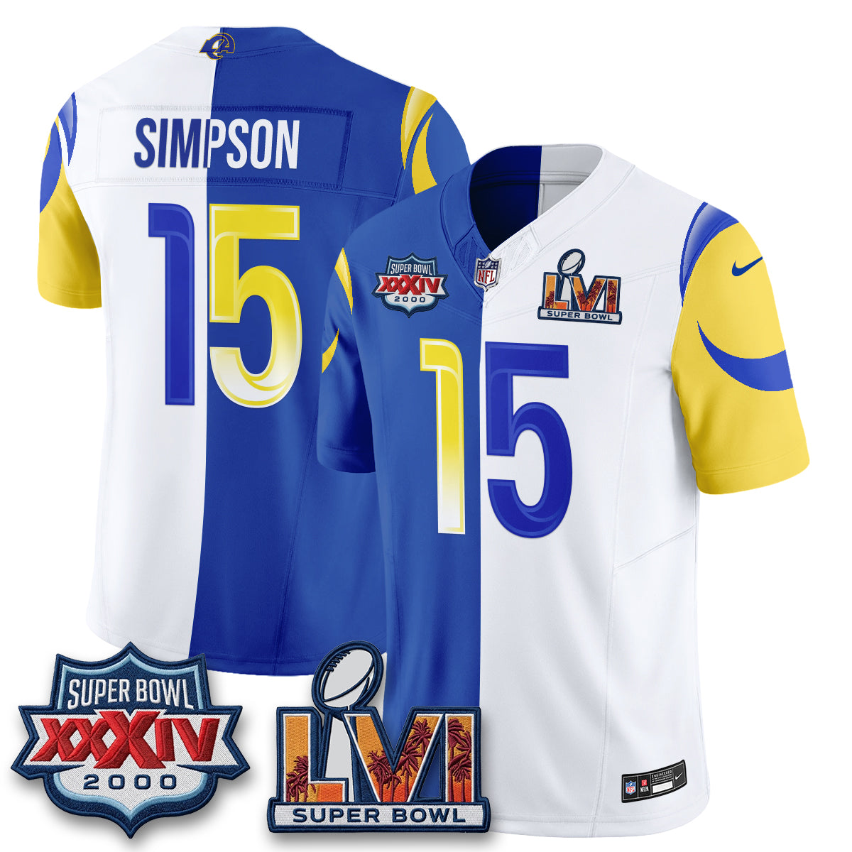Los Angeles Rams Split Vapor Jersey - Stitched