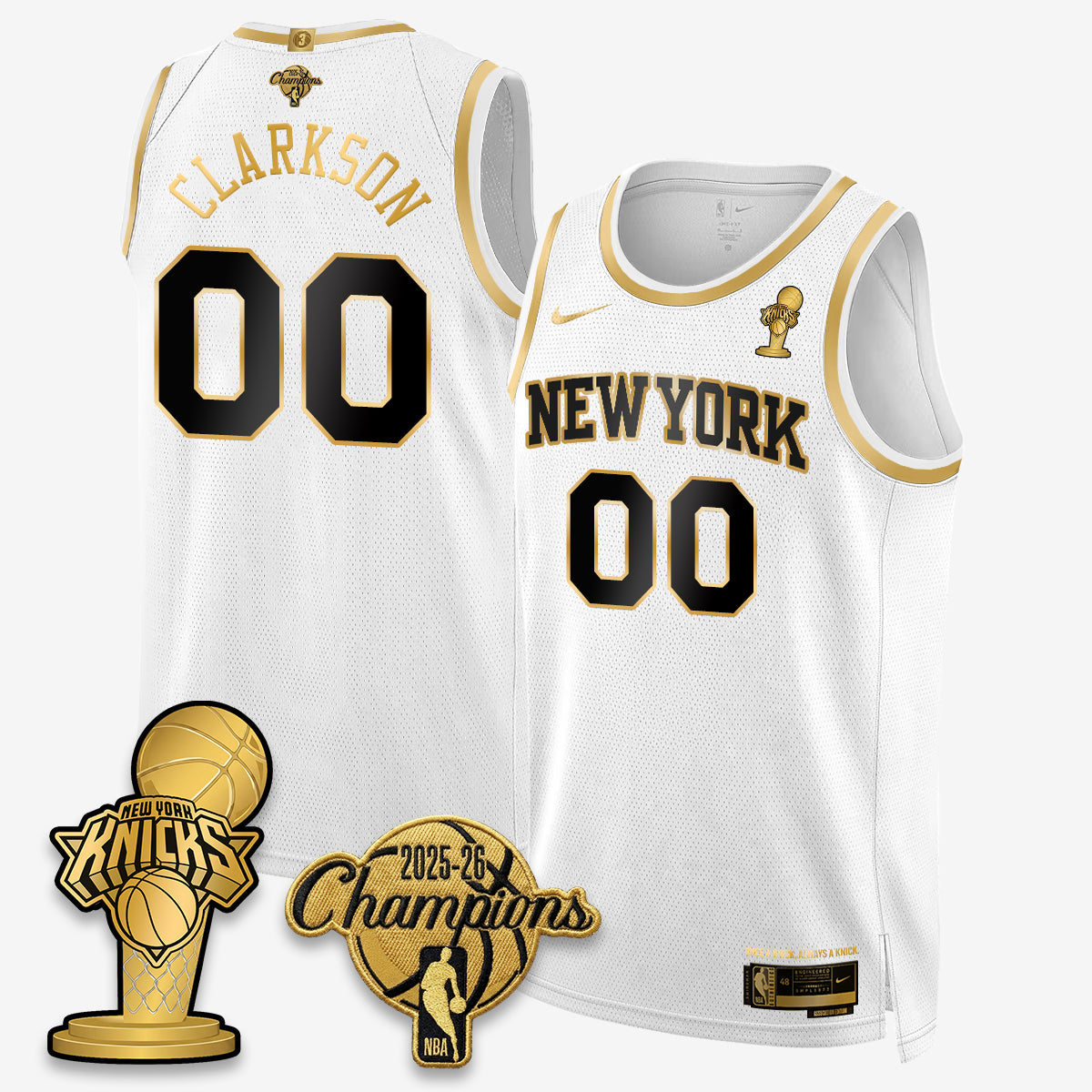 NYK 2026 NBA Champions Gold Edition Vapor Jersey - Stitched n3