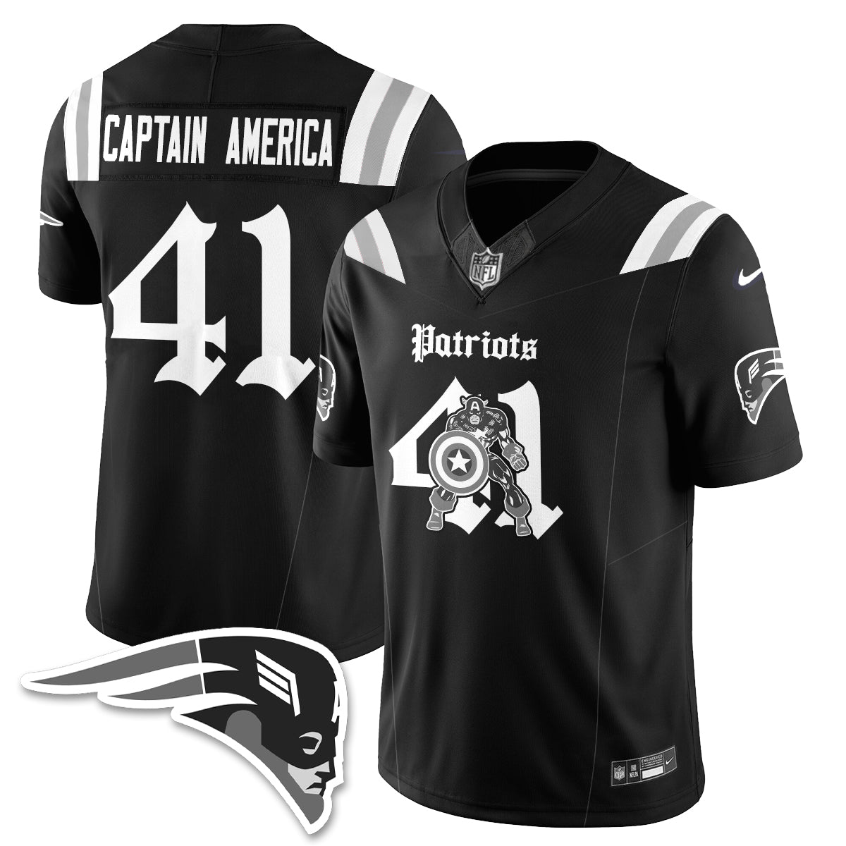 New England Patriots x Vibranium Shield Edition Vapor Jersey - Stitched