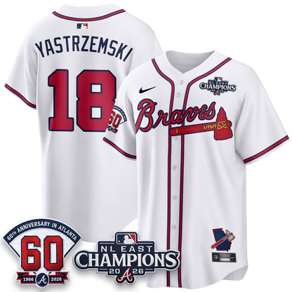 Atlanta Braves 2026 NL East Champs Vapor Jersey - Stitched