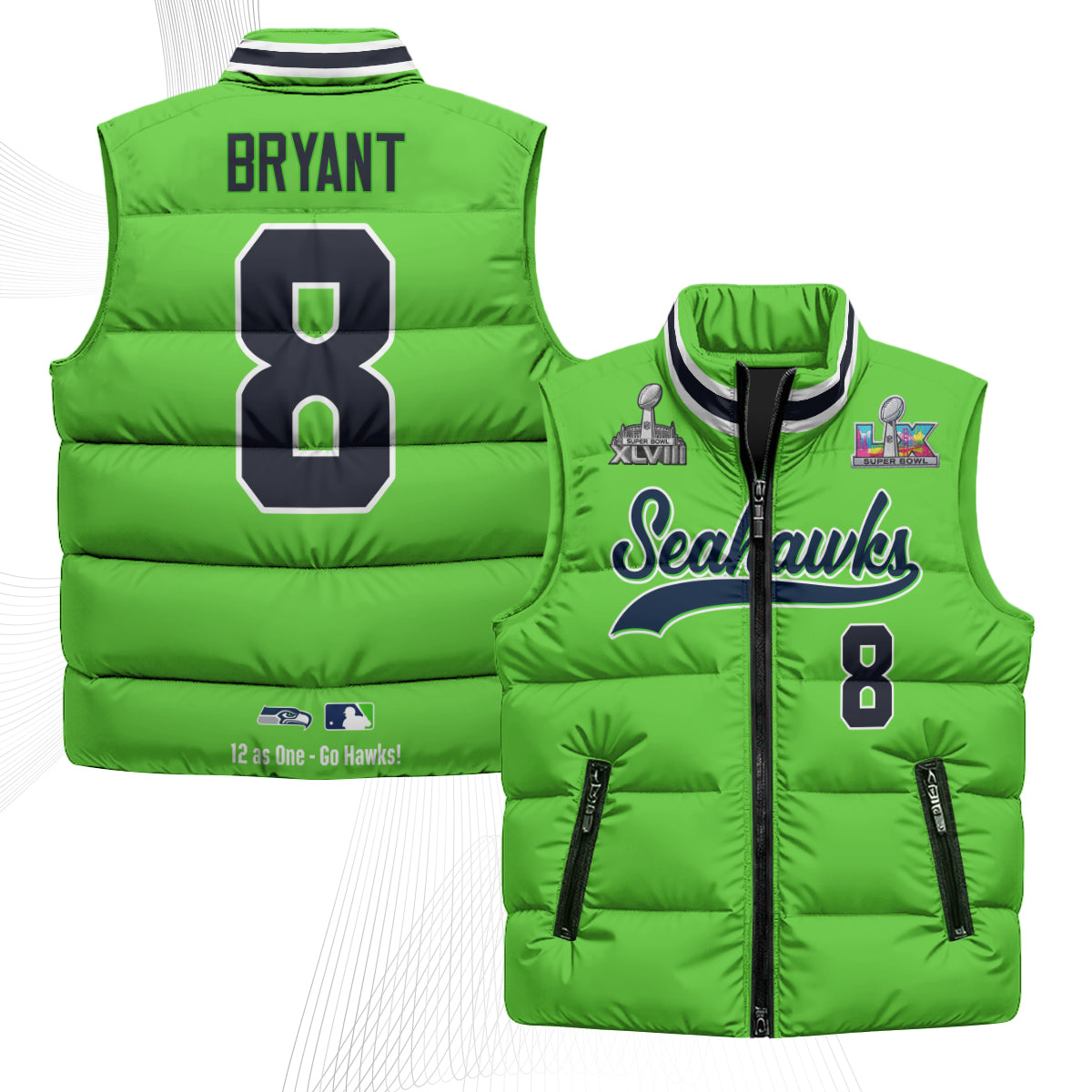 SEA S.Bowl Champs Puffer Vest - Printed