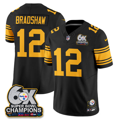 Pittsburgh Steelers 6X Champs Throwback V2 Vapor Jersey - Stitched