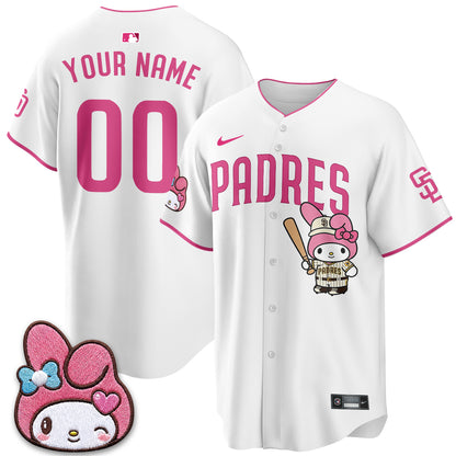 San Diego Padres x Pink Sanrio Friend Vapor Custom Jersey - Stitched