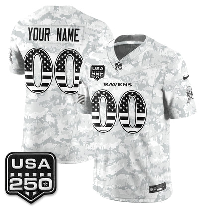 Baltimore Ravens 2026 Salute to Service Vapor Custom Jersey - Stitched