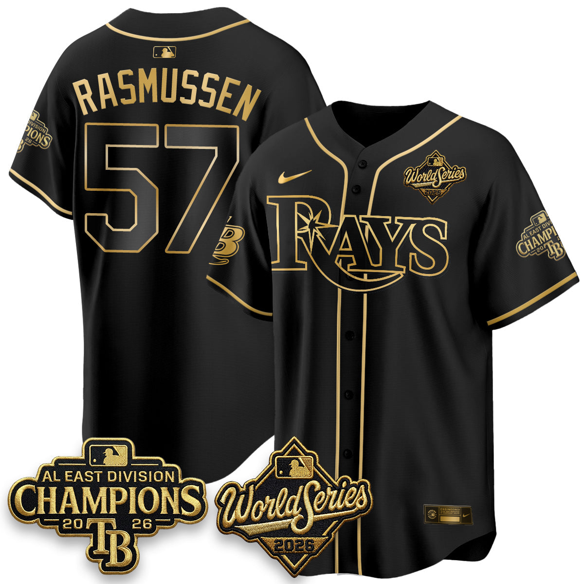 TB 2026 AL Champions Gold Edition Vapor Jersey - Stitched