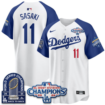 Los Angeles Dodgers 2026 NL West Champs Vapor Jersey- Stitched