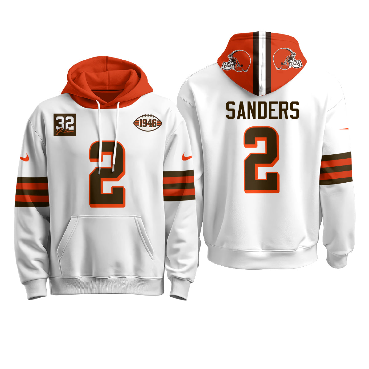 Cleveland Browns 1946 Anniversary Patch Hoodie - Stitched