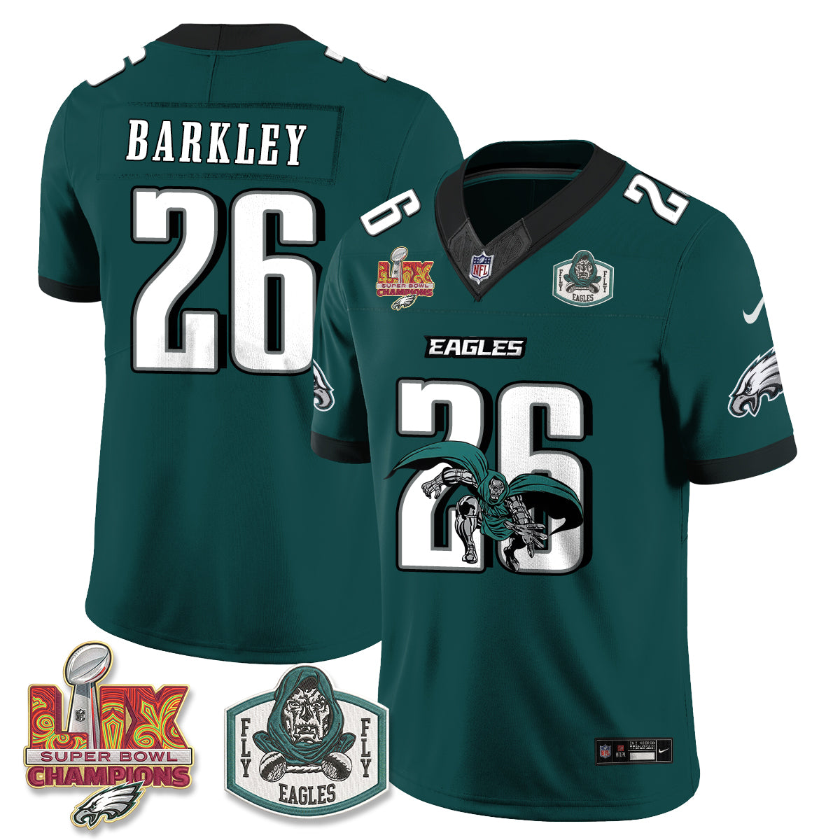Philadelphia Eagles x Green Cape Villain Edition Vapor Jersey - Stitched