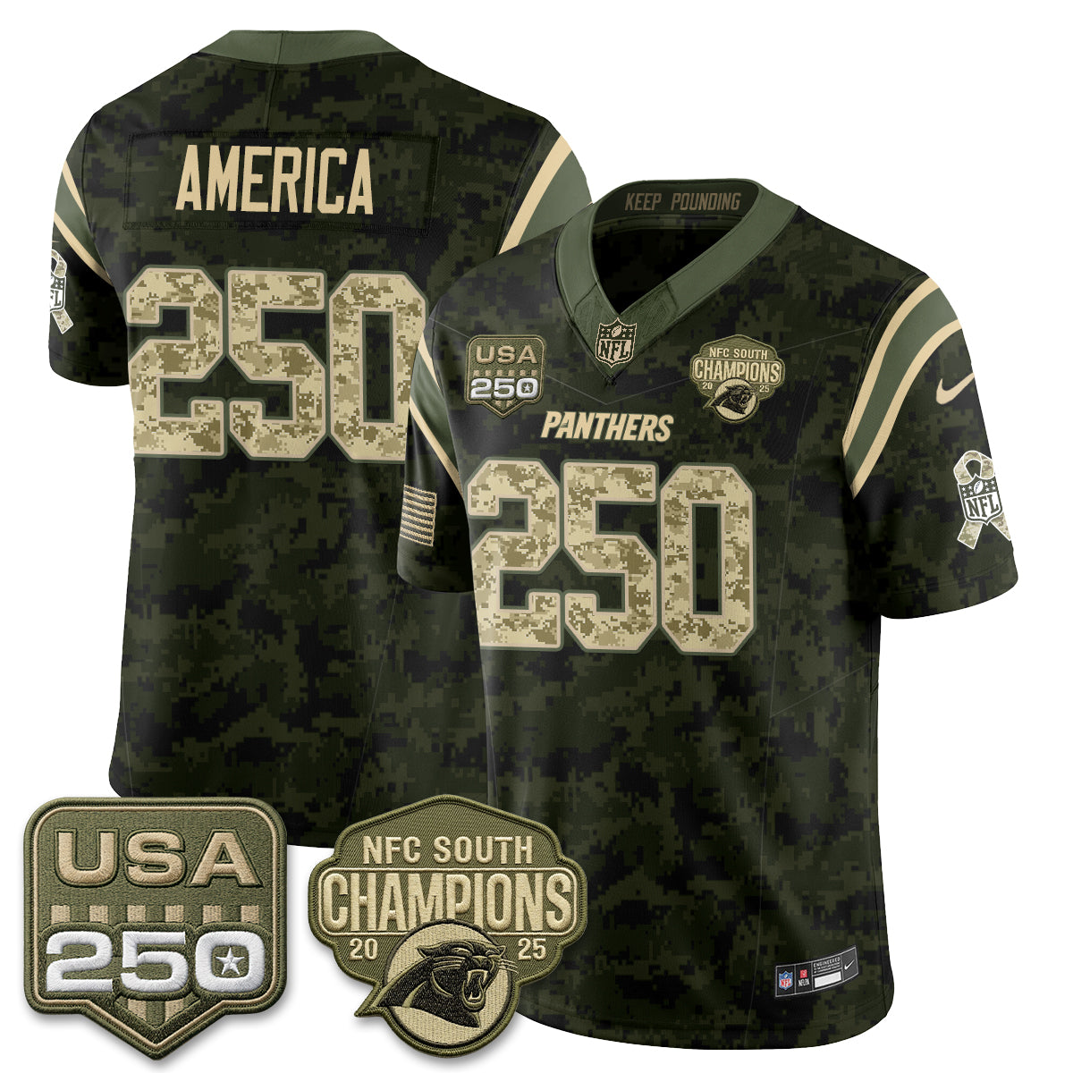 Carolina Panthers 2026 Salute To Service Edition Vapor Jersey - Stitched
