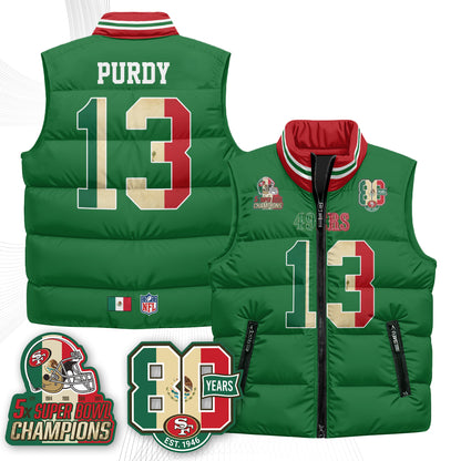 SF Mexico Style Puffer Vest - Printed