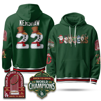 Los Angeles Dodgers 2026 Xmas Edition Hoodie - Stitched