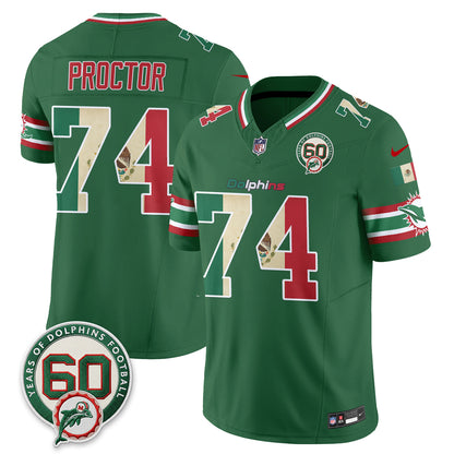 Miami Dolphins Mexico Edition Vapor Jersey - Stitched