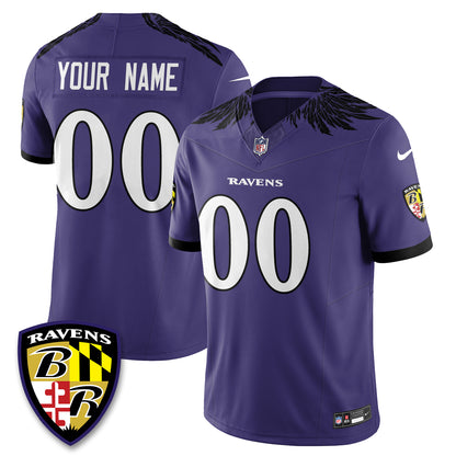 Baltimore Ravens Halloween Edition Vapor Custom Jersey - Stitched