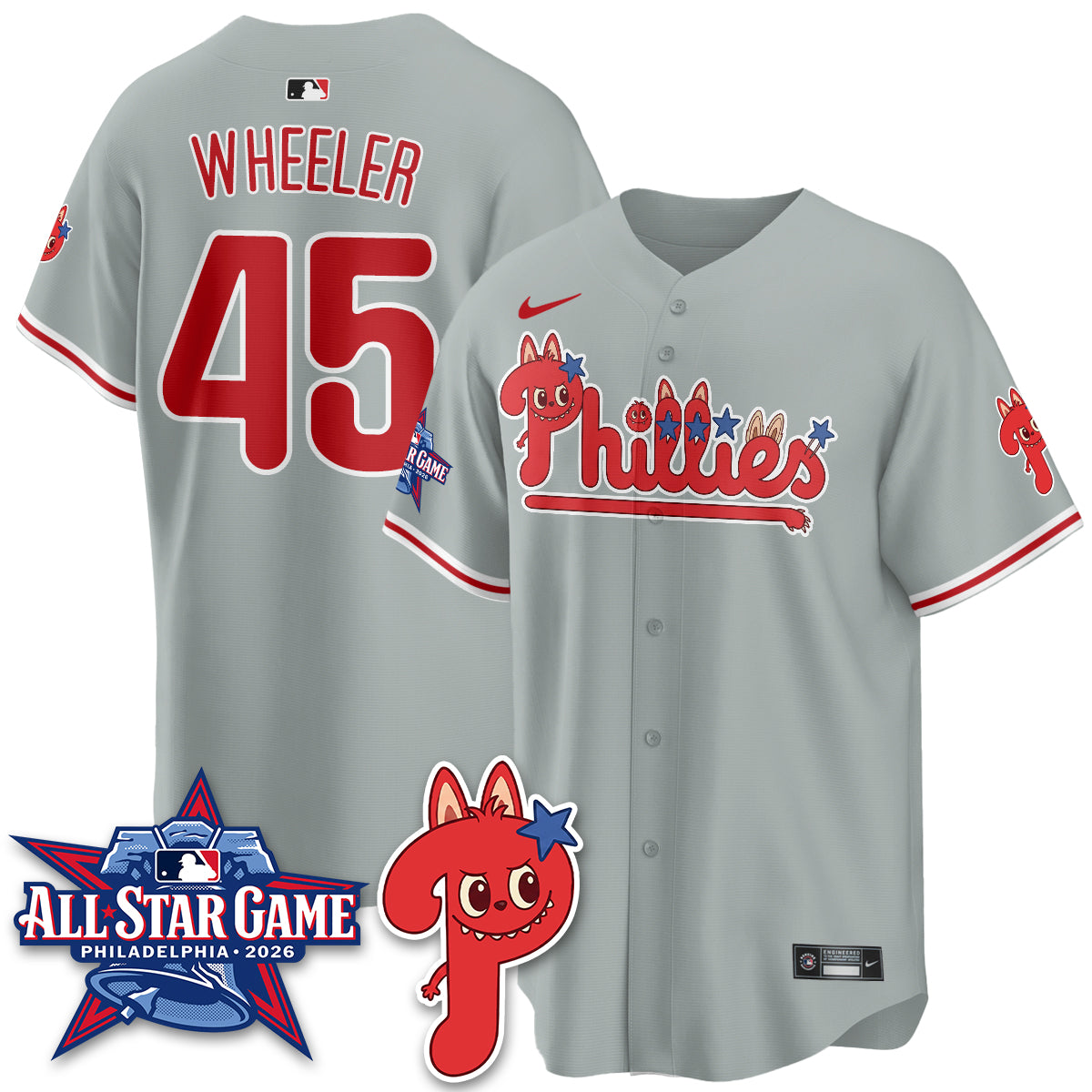 Philadelphia Phillies Fanged Rabbit Doll  Vapor Limited Jersey - Stitched