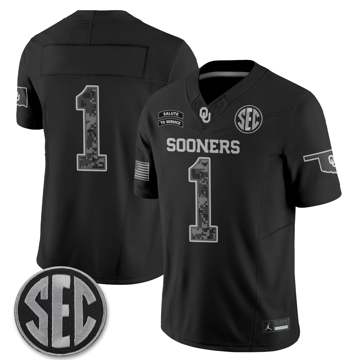 Oklahoma Sooners 2026 Salute to Service Vapor Jersey - Stitched