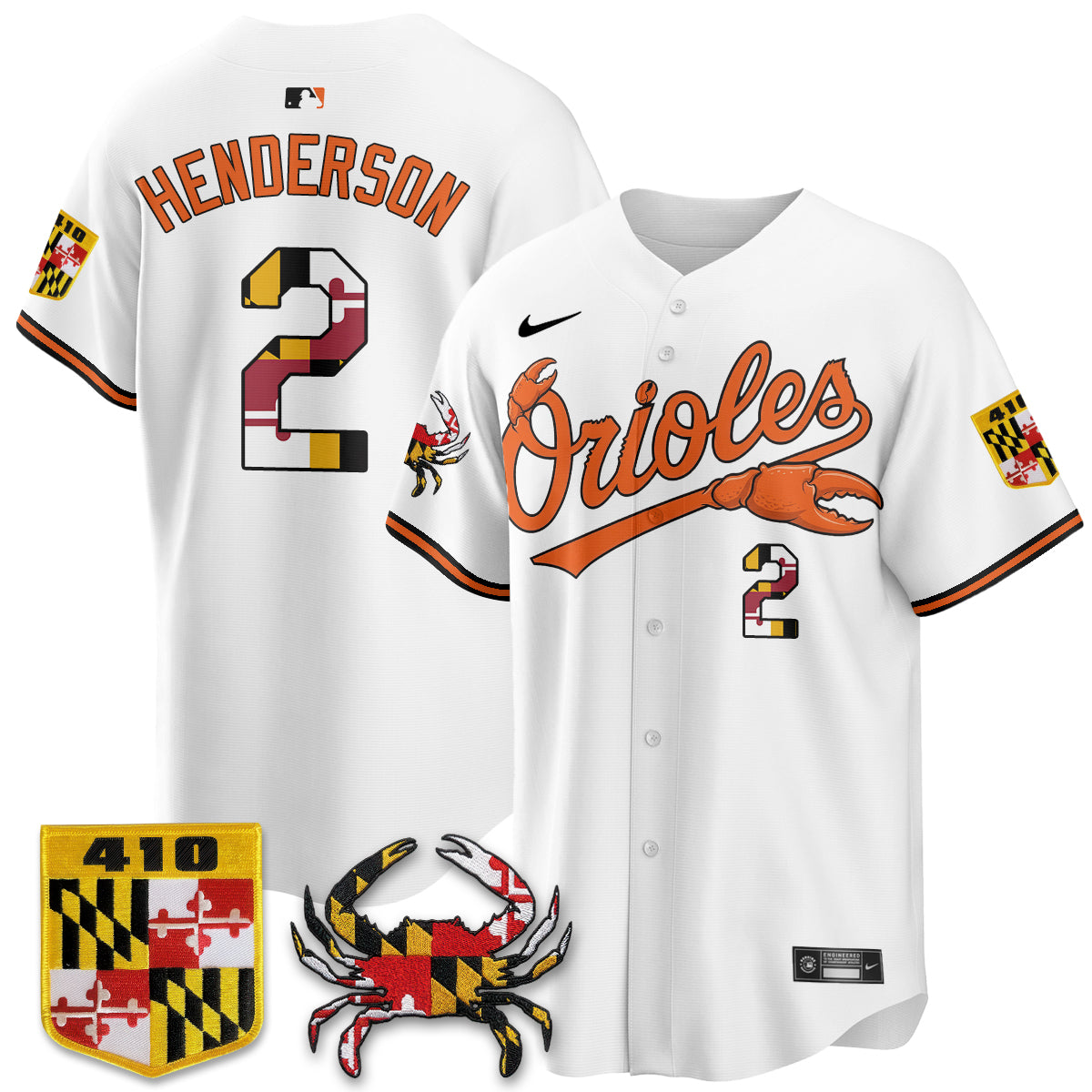 Baltimore Orioles Crab x Maryland Vapor Limited Jersey - Stitched