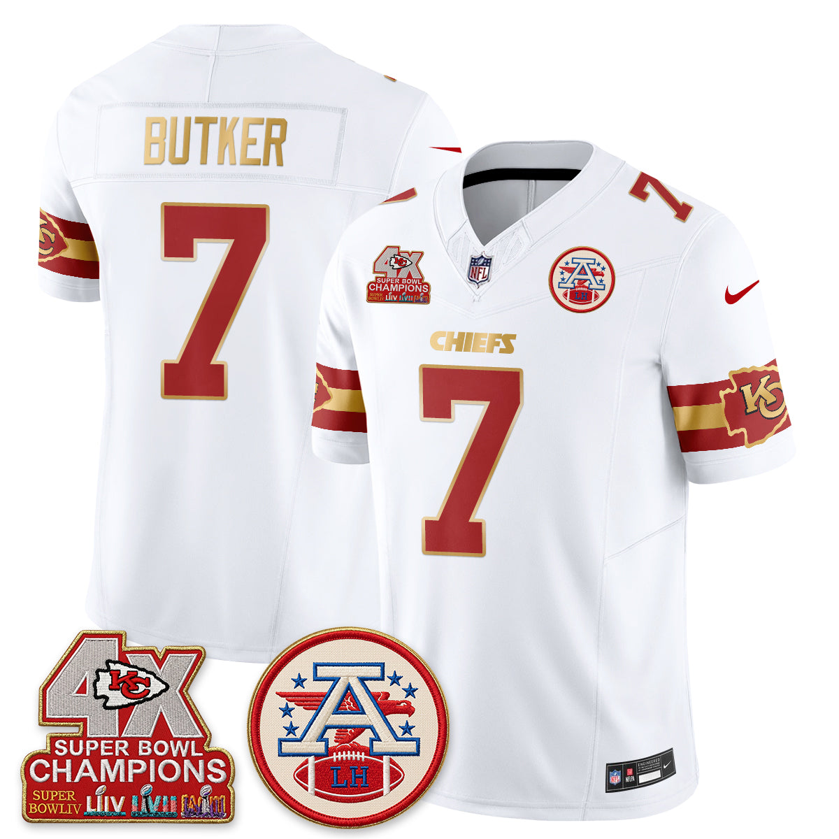 KC 4X Champs Gold Edition Vapor Jersey - Stitched
